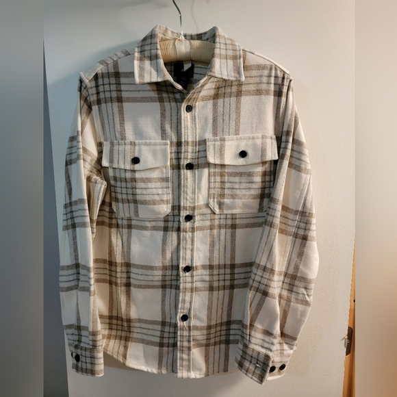 H&M Beige and Brown Plaid Shirt - Picture 2 of 10